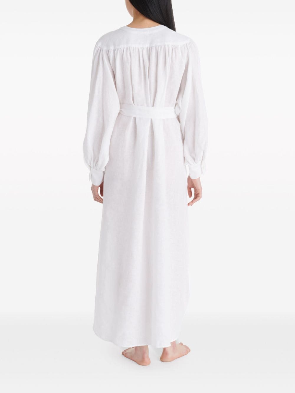 Shop Eres Aimée Linen Maxi Dress In White