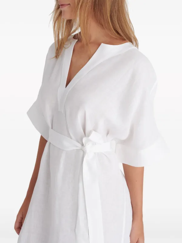 knee length dresses for ladies Lina Linen Kaftan — MARIMU