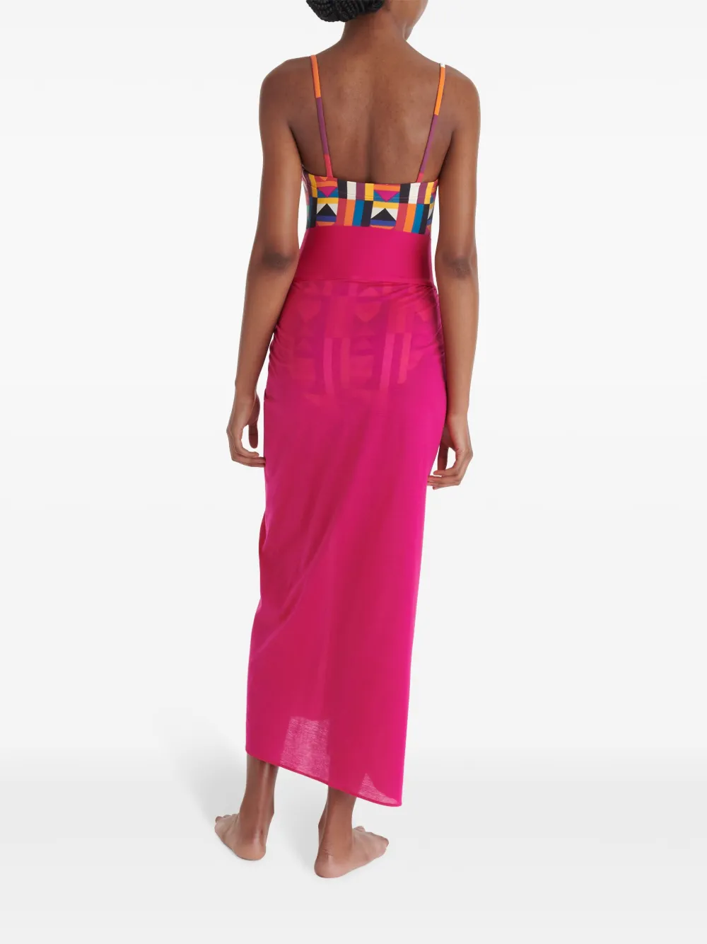 Shop Eres Peplum Cotton Sarong In Pink
