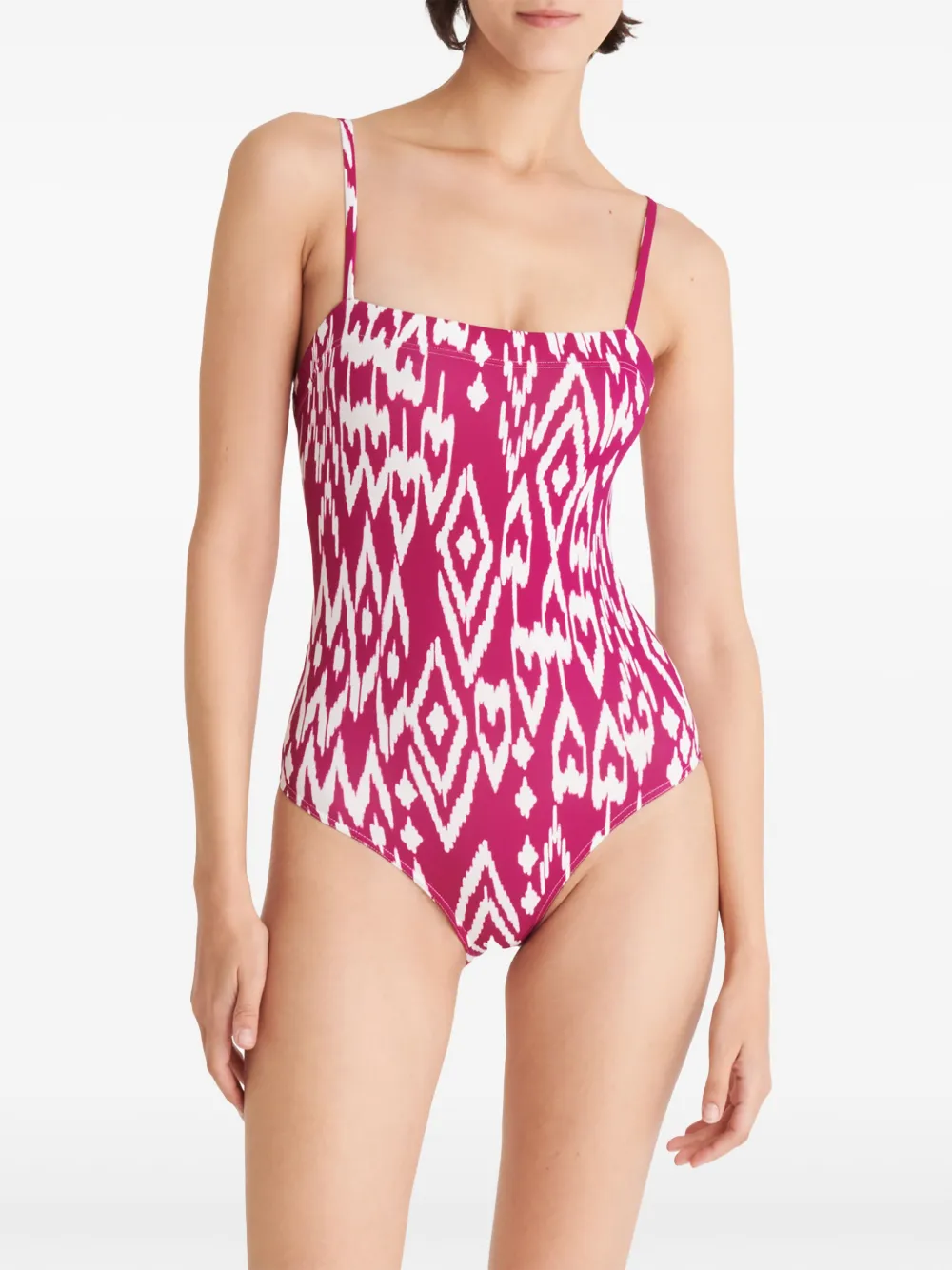 Shop Eres Cloud Geometric-print Swimsuit In Pink