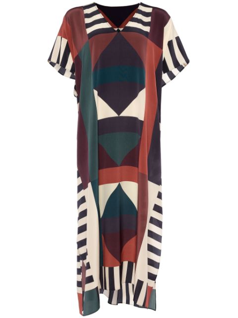 ERES Facette printed-silk kaftan midi dress