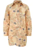 Alexis Nordeen warp-print shirtdress - Neutrals