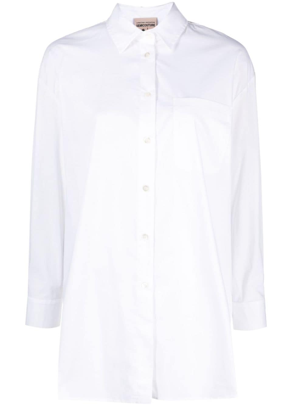 Shop Semicouture Chest-pocket Poplin Shirt In White