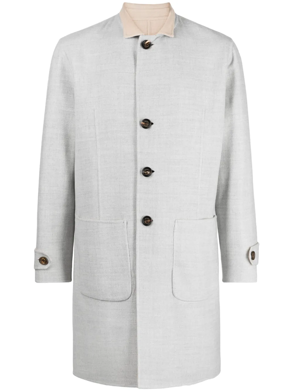 ELEVENTY SINGLE-BREASTED REVERSIBLE WOOL COAT