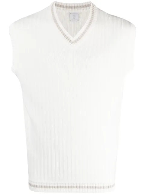 Eleventy V-neck cotton gillet