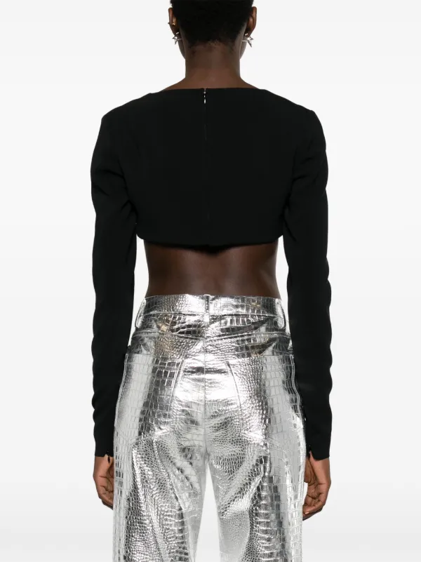 【送料&関税込】Dsquared2 Long Sleeve Crop Top Icon Long Sleeves Crop Top