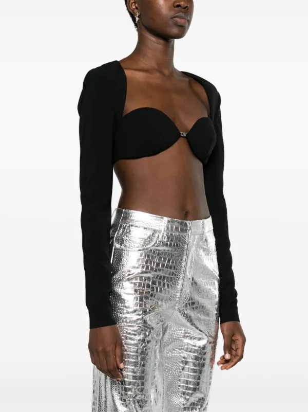 【送料&関税込】Dsquared2 Long Sleeve Crop Top Icon Long Sleeves Crop Top