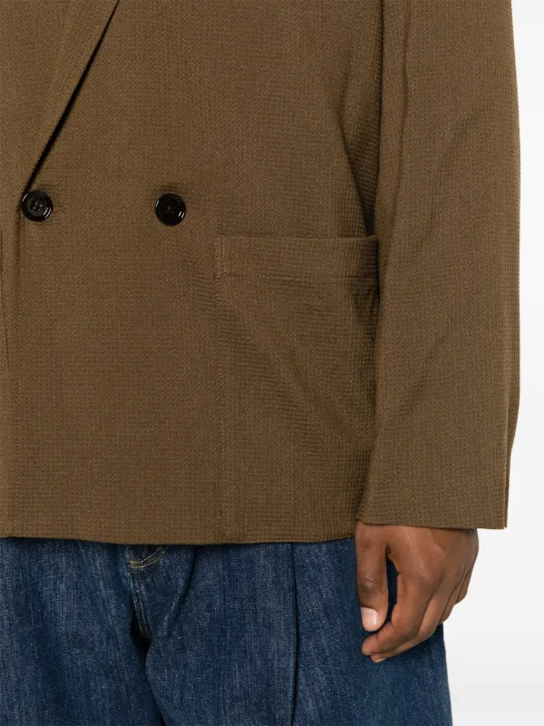 LEMAIRE ノッチドラペル ダブルジャケット | ブラウン | FARFETCH JP 