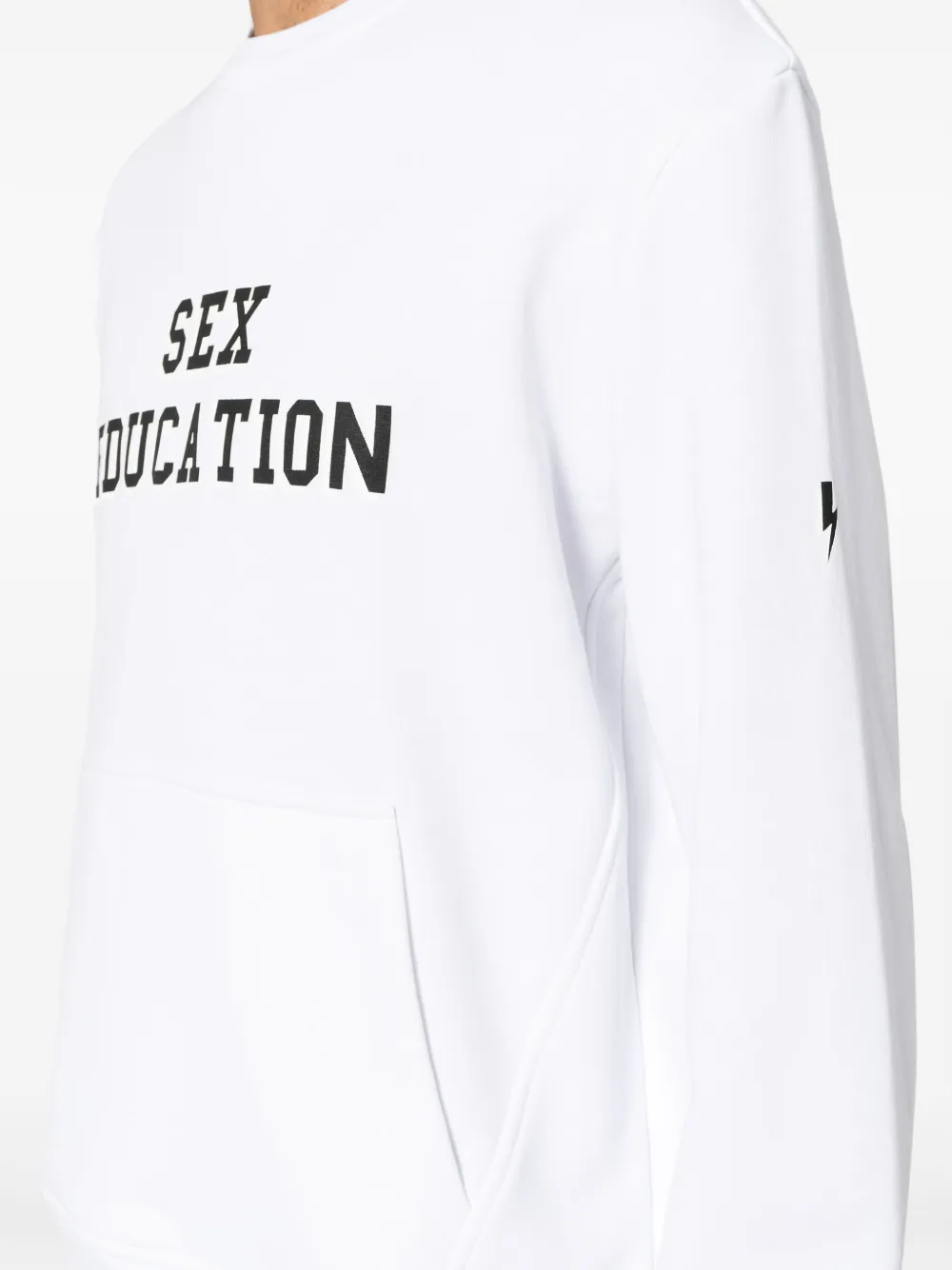 Shop Neil Barrett Text-print Crew-neck Sweatshirt In White