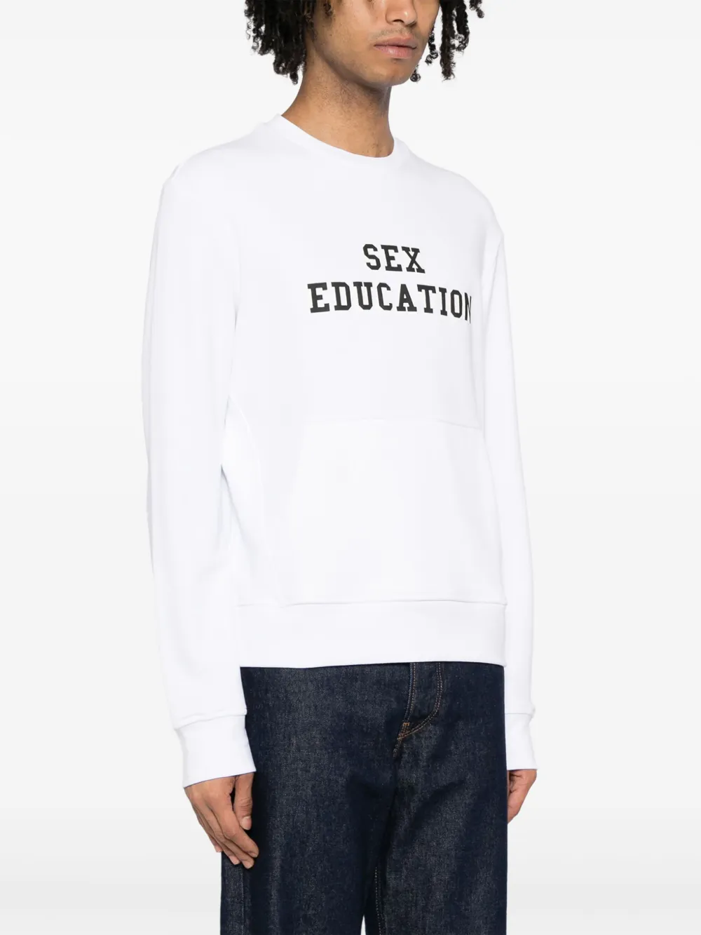 Shop Neil Barrett Text-print Crew-neck Sweatshirt In White