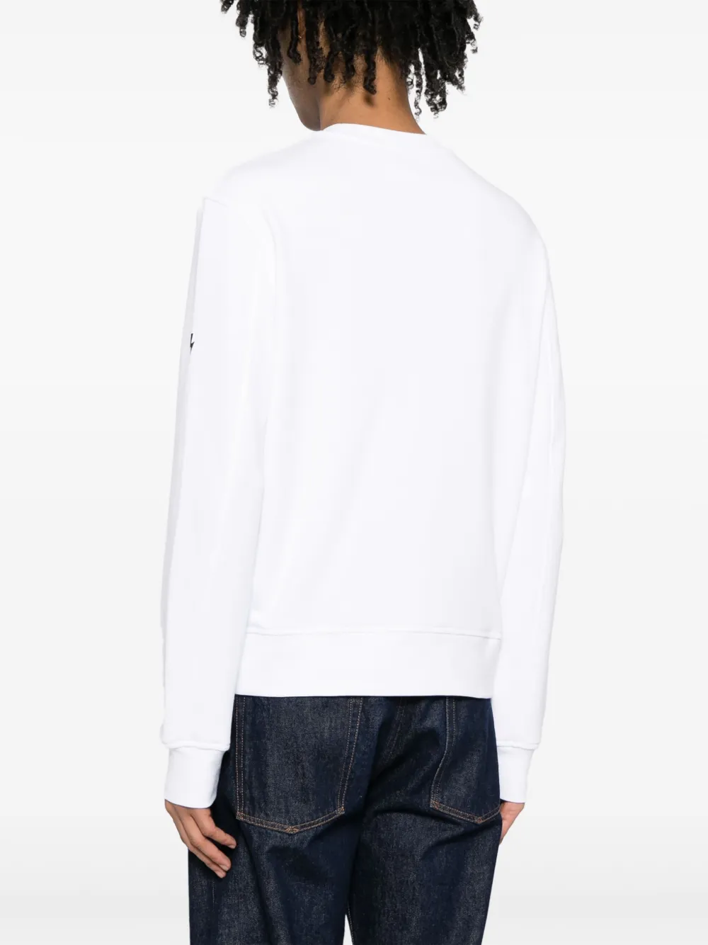 Shop Neil Barrett Text-print Crew-neck Sweatshirt In White