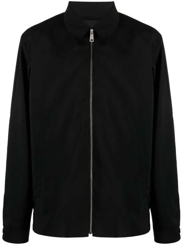 Prada zip up Wool Blend Shirt Jacket Black FARFETCH PL