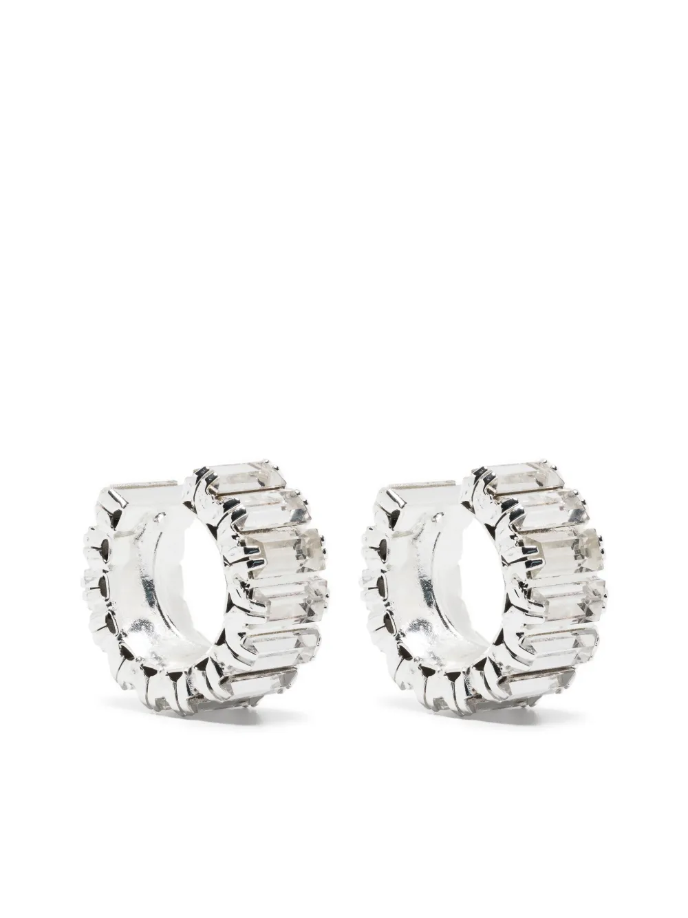 Magda Butrym Silver Baguette Cut Crystal Ear Cuffs
