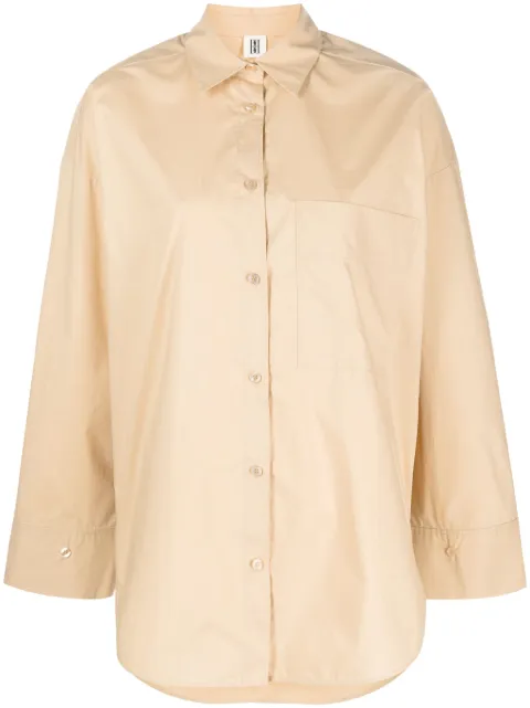 By Malene Birger قميص قطن عضوي بياقة مفتوحة وعريضة