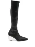Courrèges Circle 90mm faux-leather knee-high boots - Black