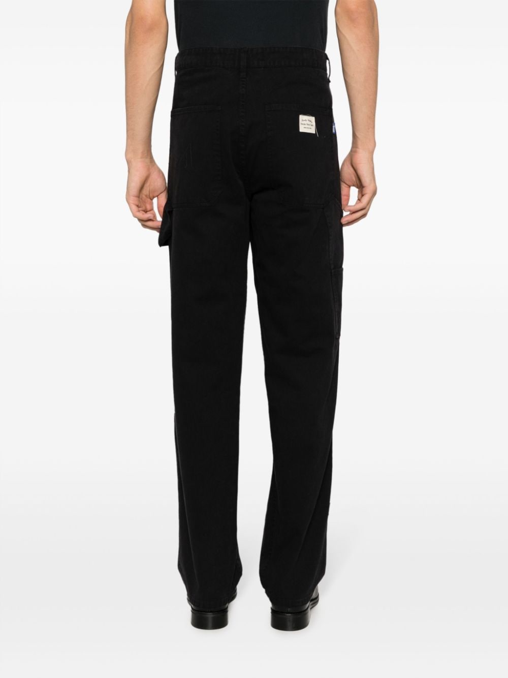 Shop Awake Ny Logo-embroidered Straight-leg Jeans In Black