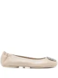 Tory Burch Minnie leather ballerina shoes - Neutrals