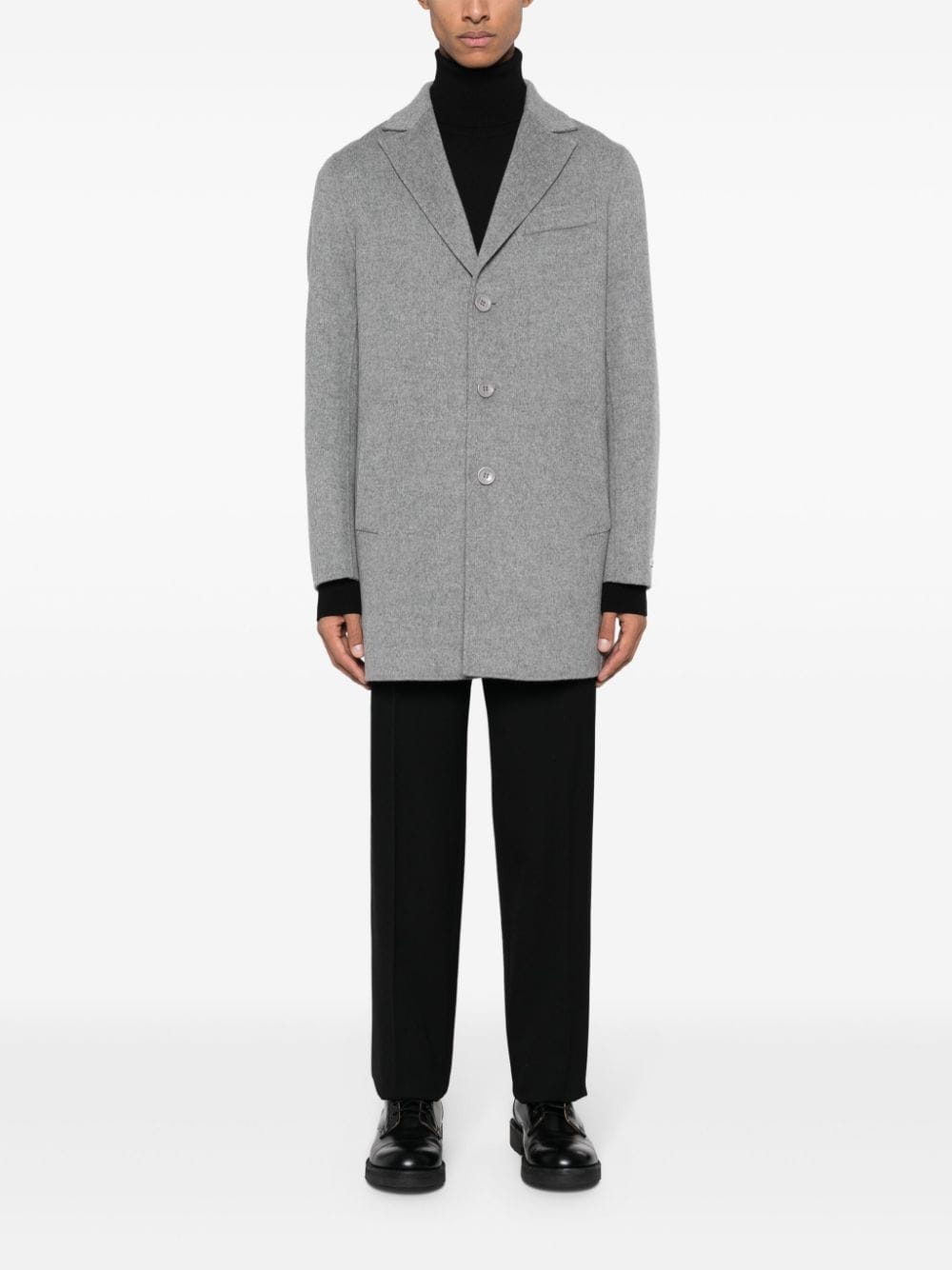 Shop Paltò Geraldo Single-breasted Coat In Grey
