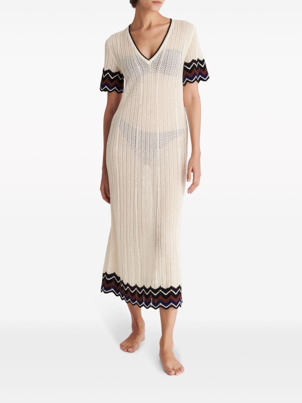 Shop Eres Luna Pointelle-knit Dress In White