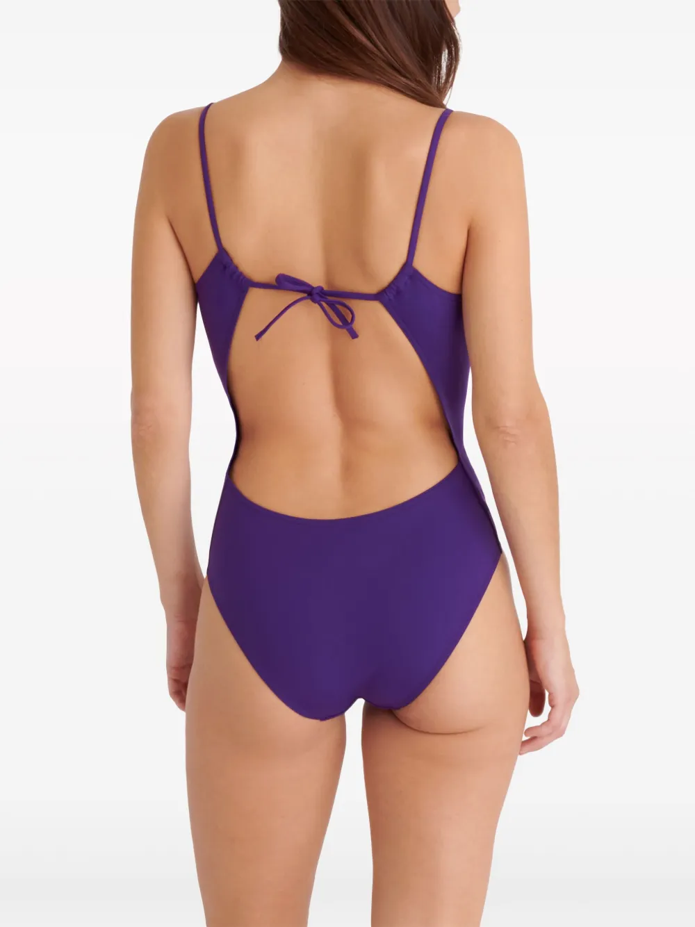 Shop Eres Techno Scoop-neck Swimsuit In Purple