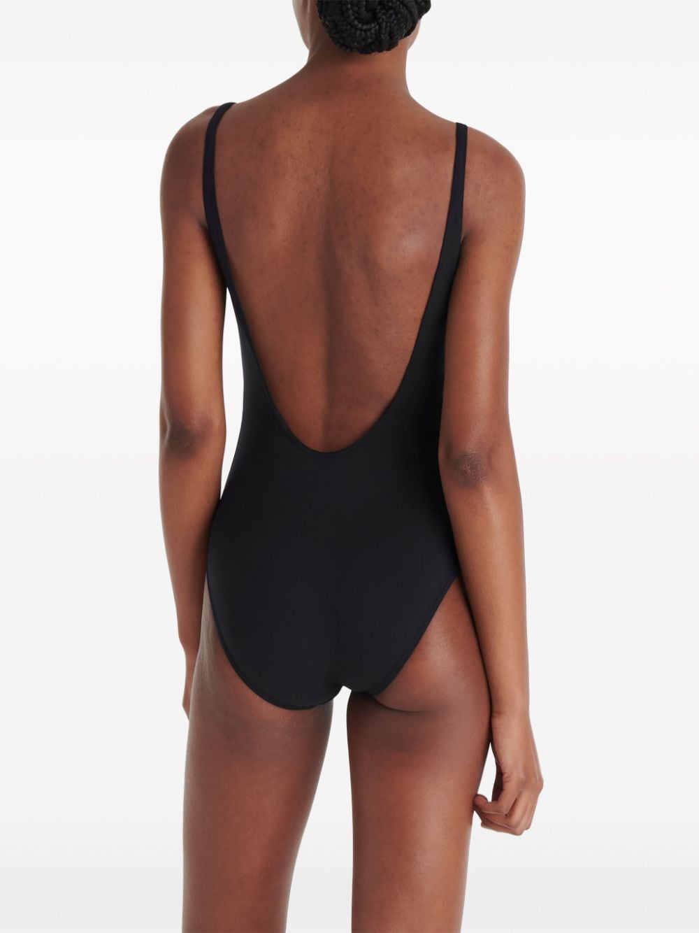Shop Eres Damier Belted Swimsuit In Black