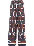 ERES Pluriel geometric-print palazzo pants - Brown