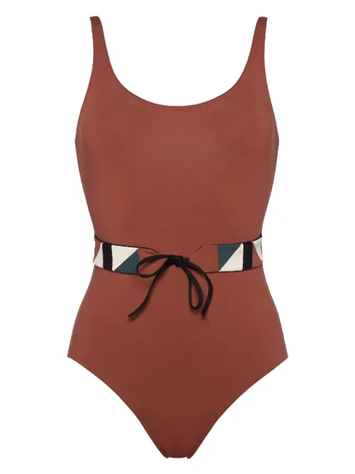 Maillot de bain Damier à taille ceinturée - ERES - Modalova
