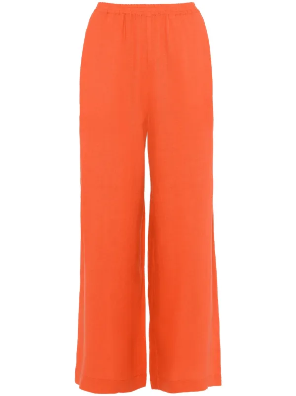 Eres Select Wide-leg Linen Trousers in Orange
