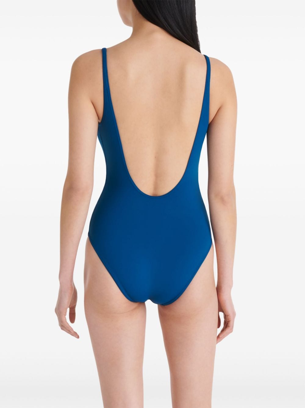 Shop Eres Damier Belted Swimsuit In Blue