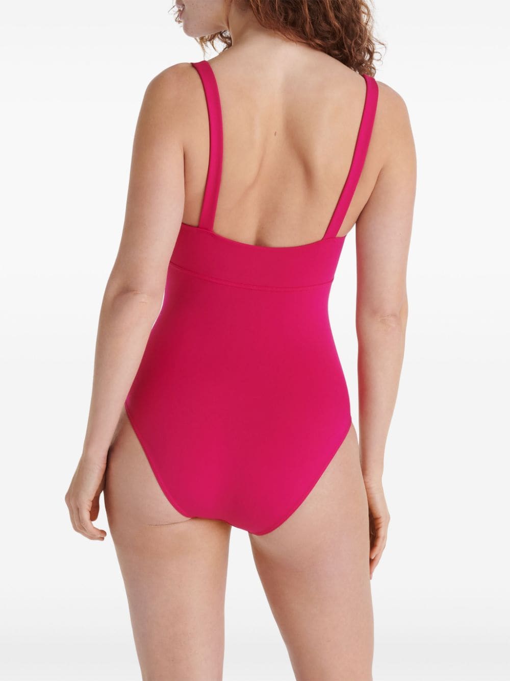 Shop Eres Arnaque Square-neck Swimsuit In Pink