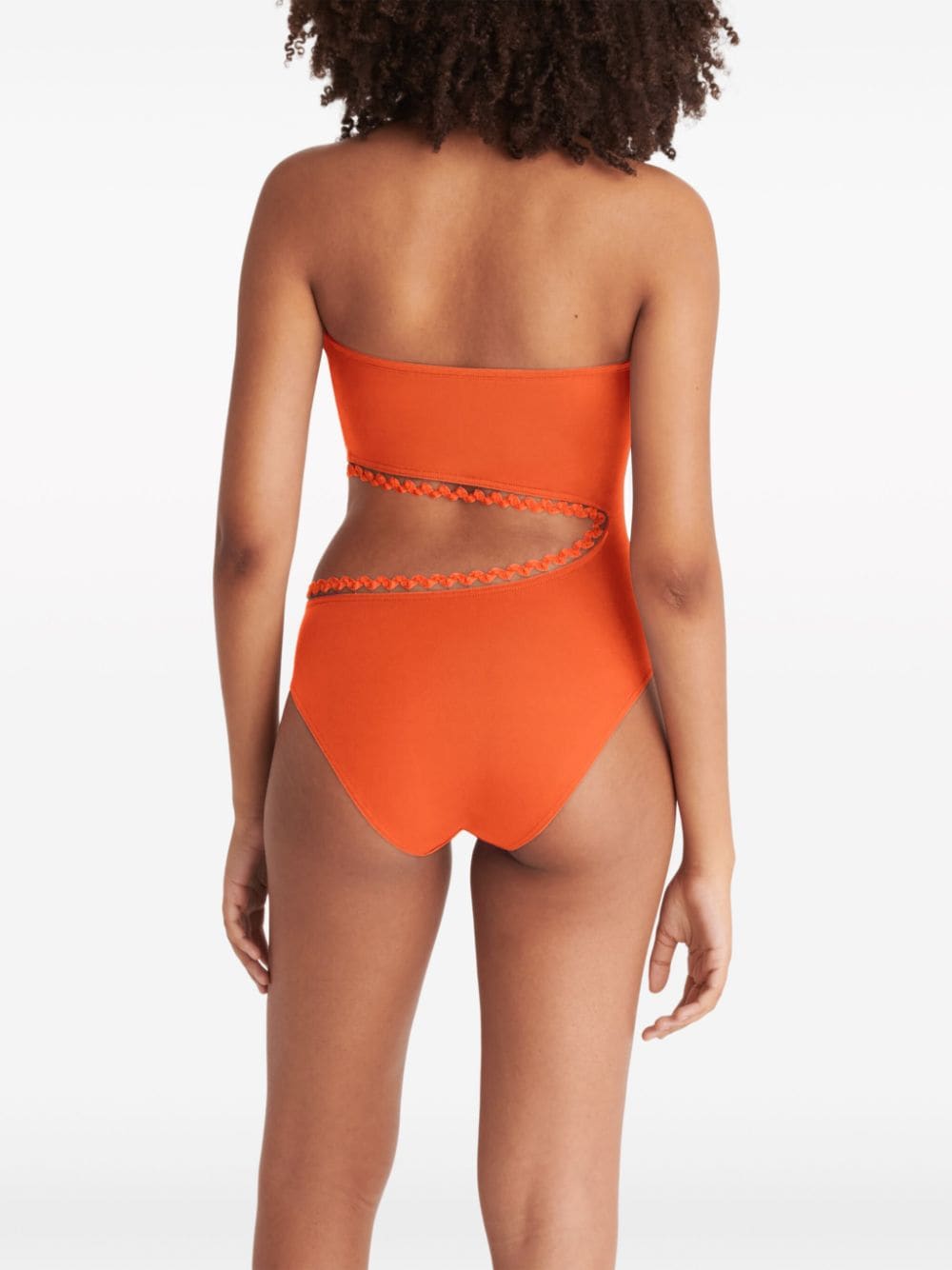 Shop Eres Dancing One-piece Strapless Swimsuit In Orange