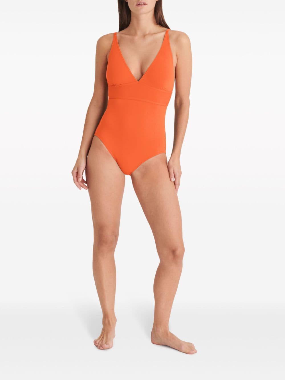Shop Eres Larcin V-neck Swimsuit In Orange