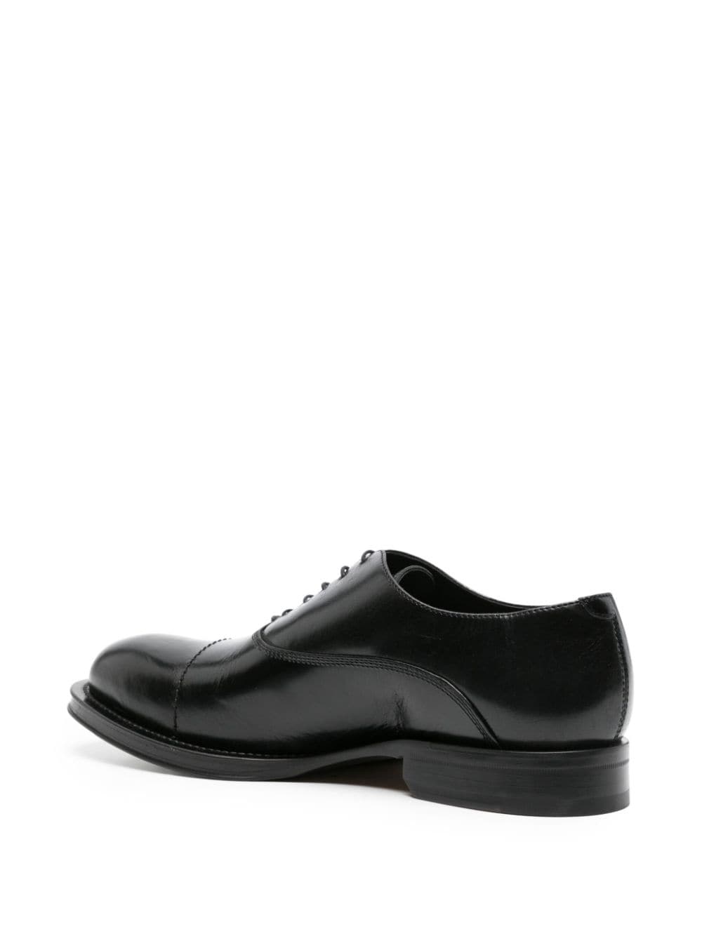 Shop Lanvin Medley Lace-up Leather Oxford Shoes In Black