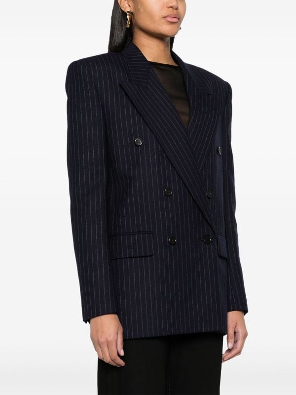 Saint Laurent Striped double-breasted Blazer - Farfetch