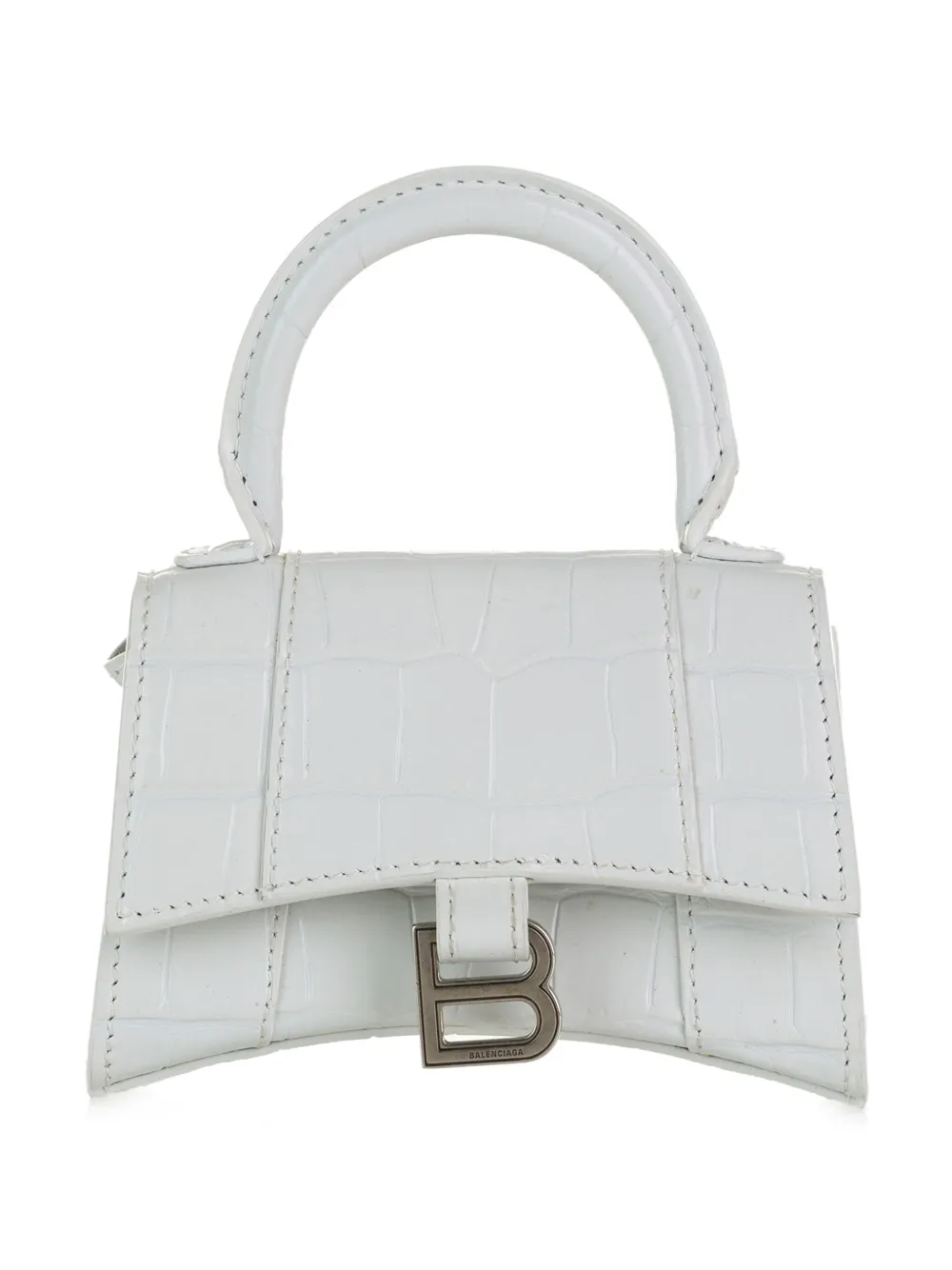 Pre-owned Balenciaga 2021-2022  Embossed Hourglass Mini In White