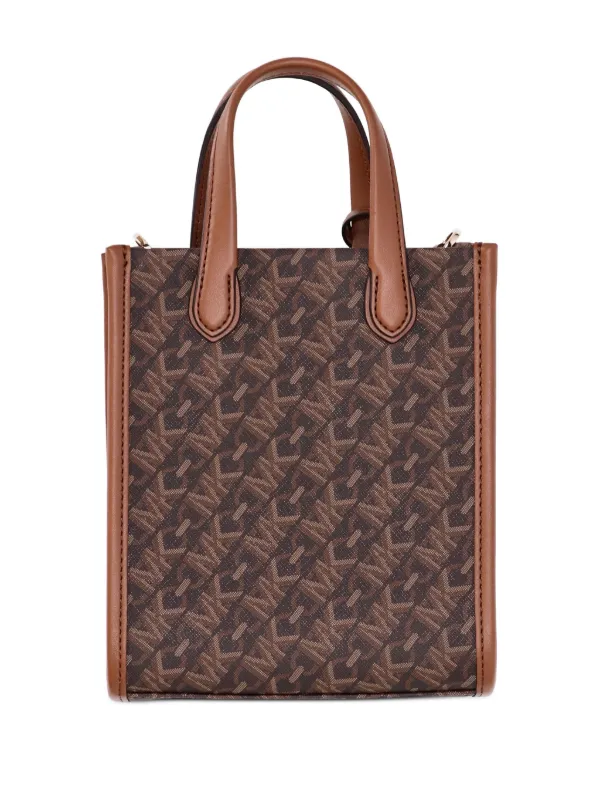 Michael Kors small Gigi Empire logo crossbody bag women Polyester Cotton Canvas Polyester One Size Brown