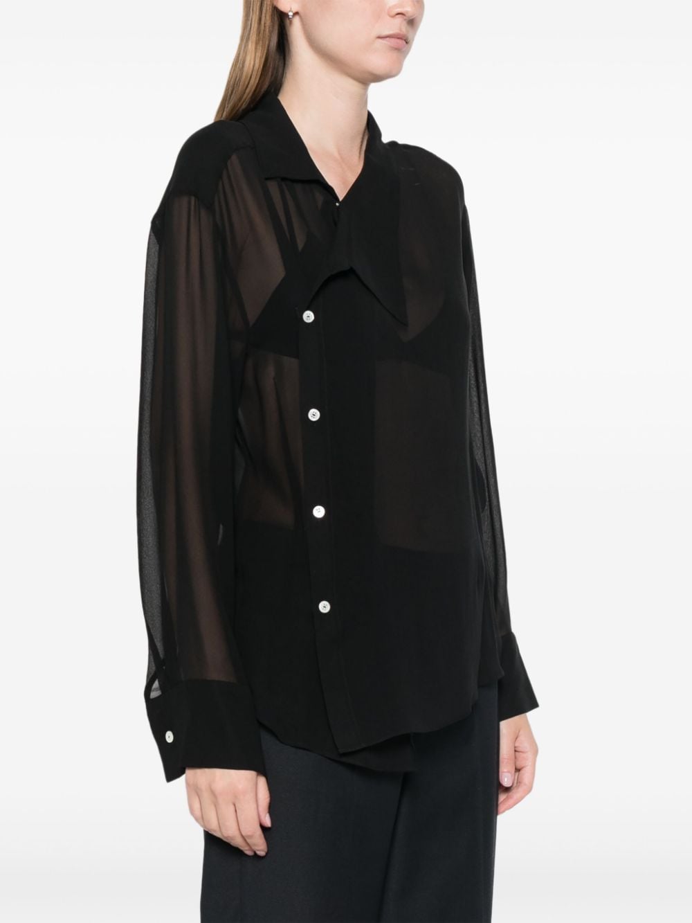 Shop Frenken Cross Asymetric Shirt In Black