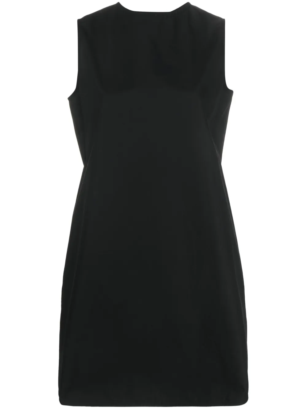 Jil Sander Double-layer Cashmere Minidress In Black