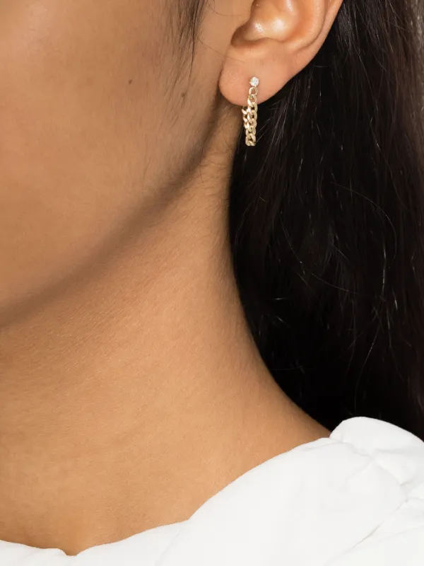 Zoe Chicco ダイヤモンド ピアス 14K ゴールド 重ね付け風 Zoë Chicco ダイヤモンド ピアス 14Kイエローゴールド