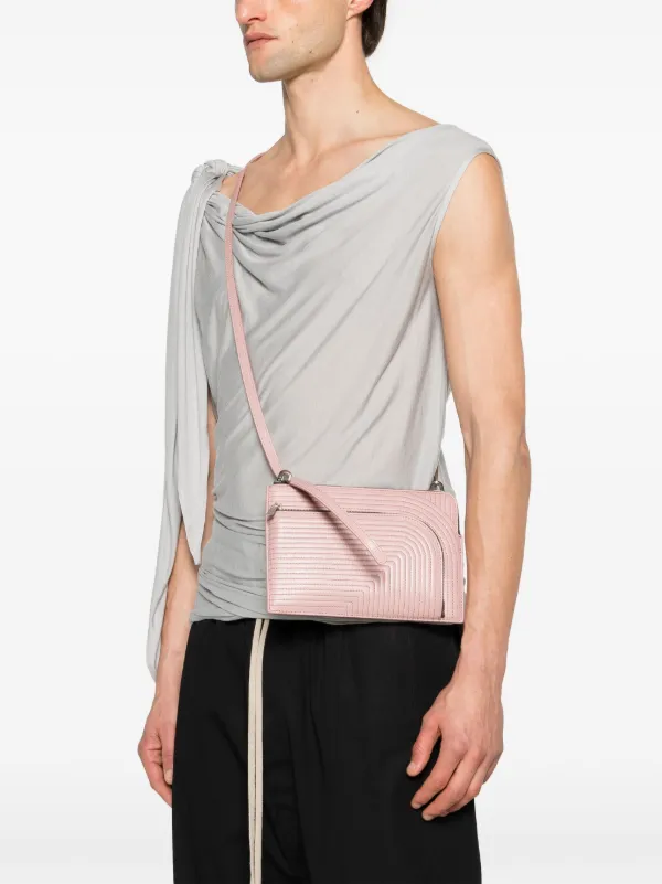 Rick Owens Club Leather Messenger Bag Pink FARFETCH AU