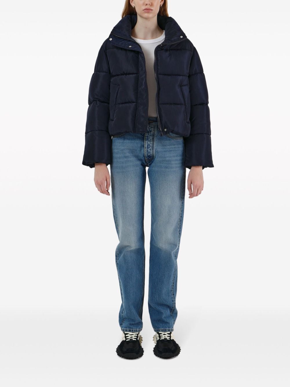 Shop Apparis Kat Funnel-neck Puffer Jacket In Blue