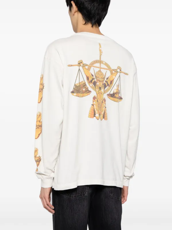 【Saint Mxxxxxx】 +CLOT プリント コットンジャージー T シャツ SAINT MXXXXXX x CLOT graphic-print Cotton T-shirt | White