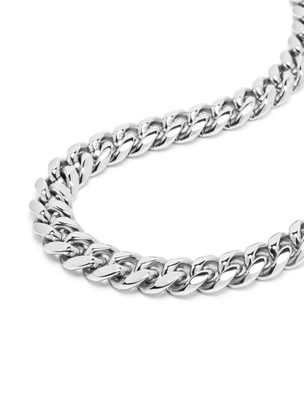 Nialaya Jewelry rolo-chain Stainless Steel Necklace Silver