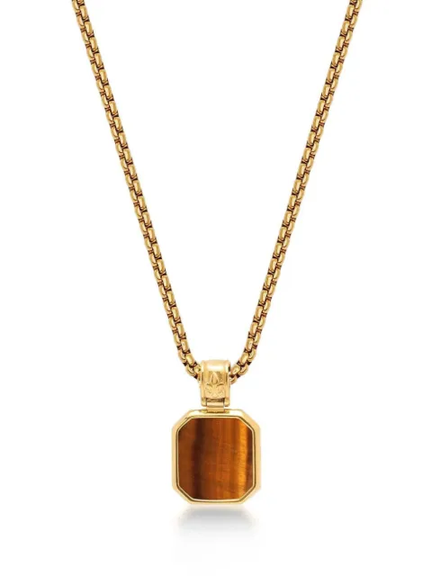 Nialaya Jewelry tiger eye-pendant chain necklace