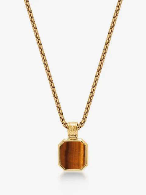 Nialaya Jewelry tiger eye-pendant chain necklace