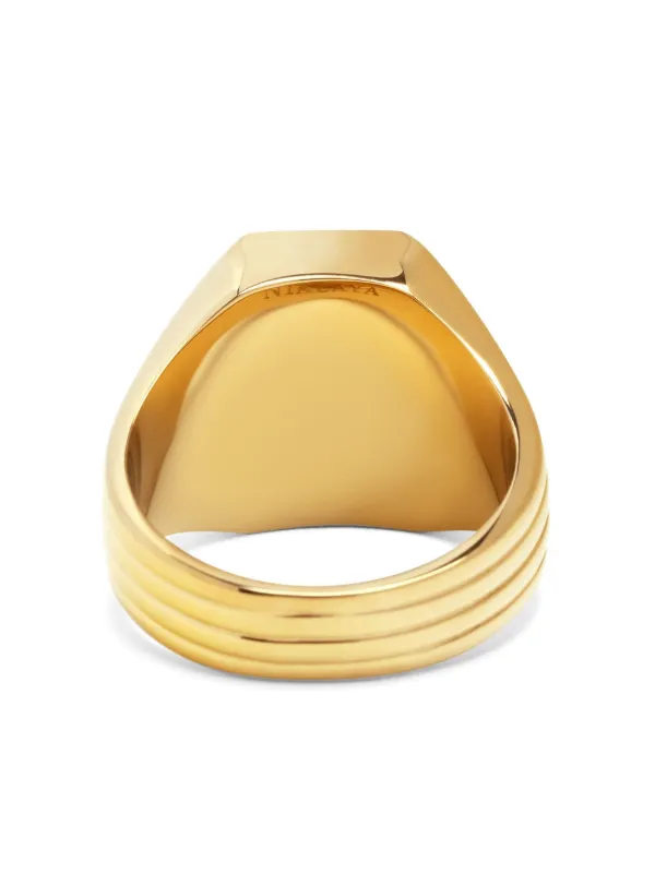 Nialaya Jewelry engraved-detail Signet Ring | Gold | FARFETCH