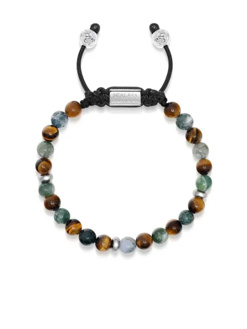 Nialaya Jewelry Perlenarmband mit Logo-Schild
