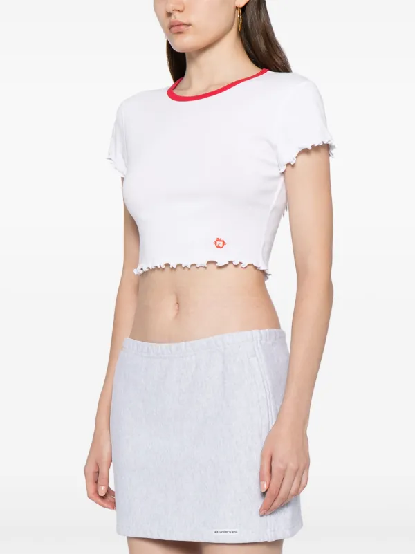 Alexander Wang lettuce-hem Cropped T-shirt - Farfetch