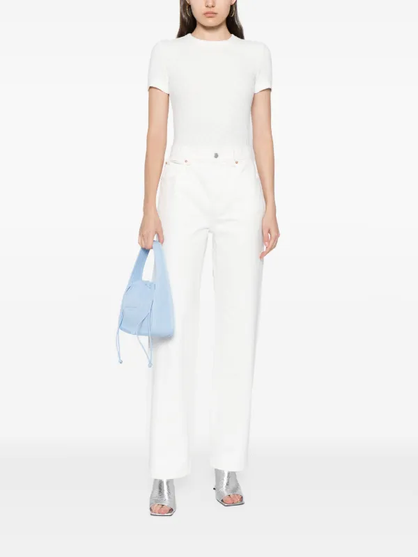 Alexander Wang ロゴ ジャカード クルーネック ニット トップ Alexander Wang ロゴジャカード ニットトップ | ホワイト