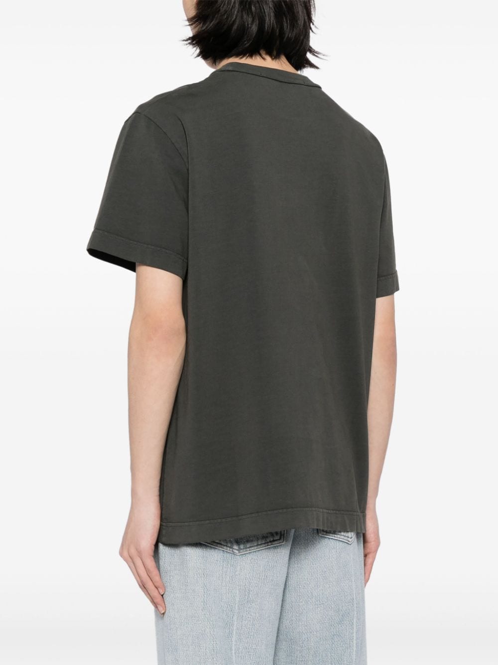 Shop Alexander Wang Logo-embossed Crew Neck T-shirt In Grey